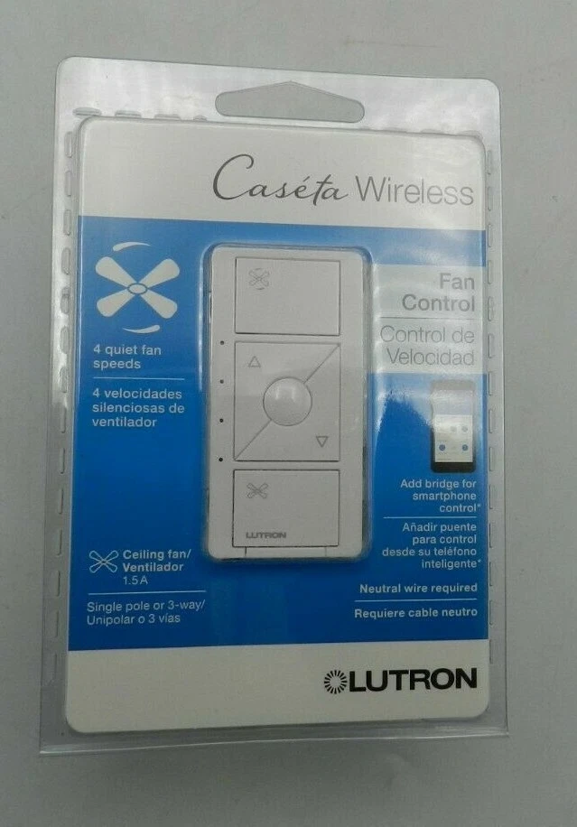 Lutron Caseta Wireless Fan Control 4 Quiet Speeds Neutral Wire Required NEW