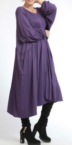 PLUS SIZE PURPLE JERSEY 2 POCKETS EVERYDAY A-LINE LONG DRESS Size 24-26 - Picture 4 of 5