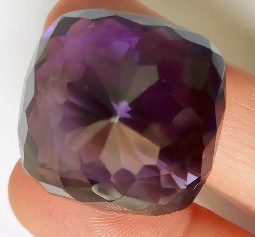 76.70 Ct. Large Cushion Faceted Cut Purple Amethyst Loose Gemstone Gift for Ring - Picture 4 of 6