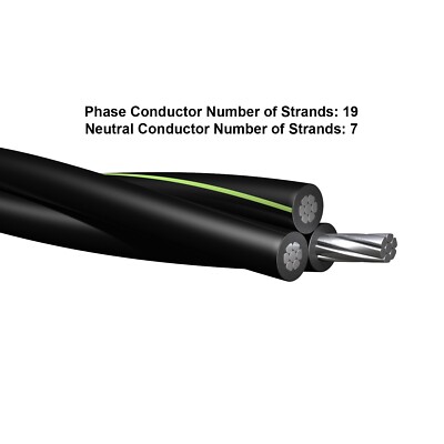 100' Brenau 1/0-1/0-2 Triplex Aluminum URD Direct Burial Cable (160 Amp) 600V 