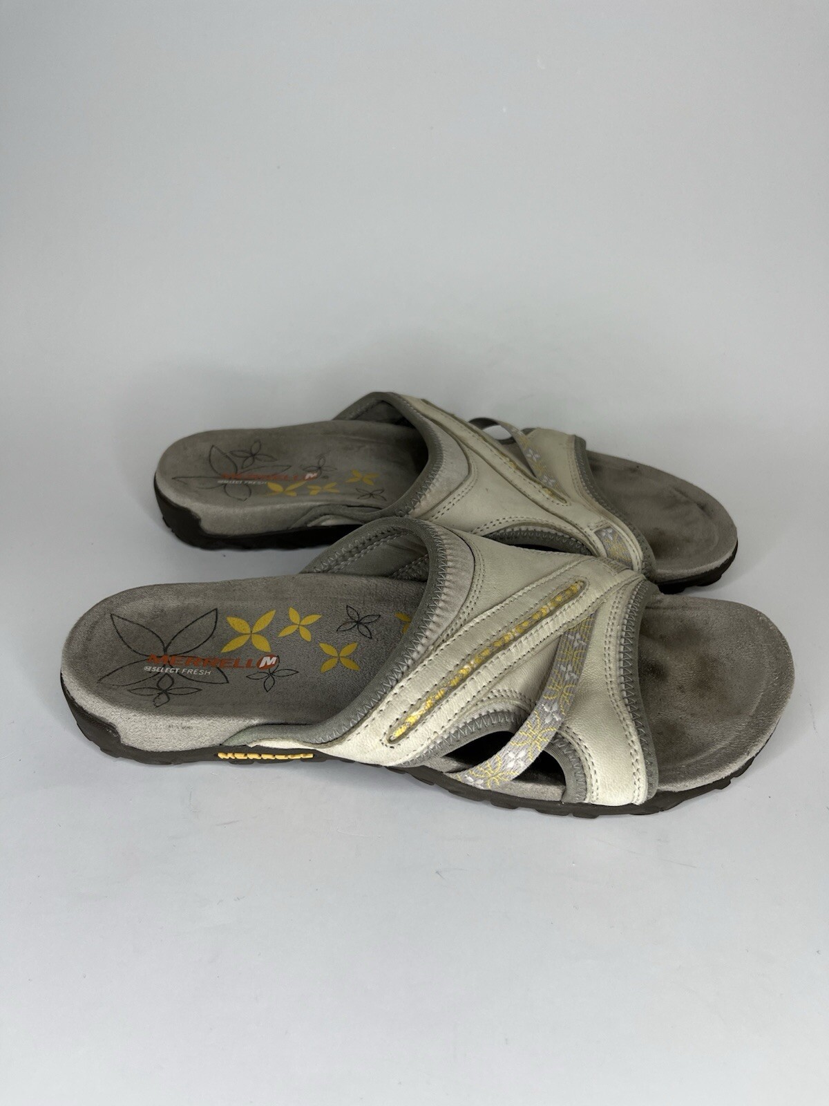 Merrell sandali slides donna taglia 39 US 8 beige sintetici comodi