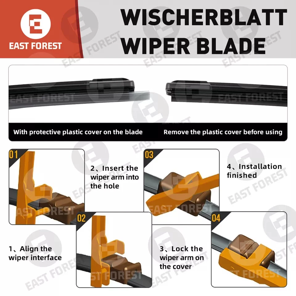 For 2007-2013 Mercedes-Benz S550 Wiper Blades size 27" & 27" Windshield SET OF 2 - Image 4 of 4