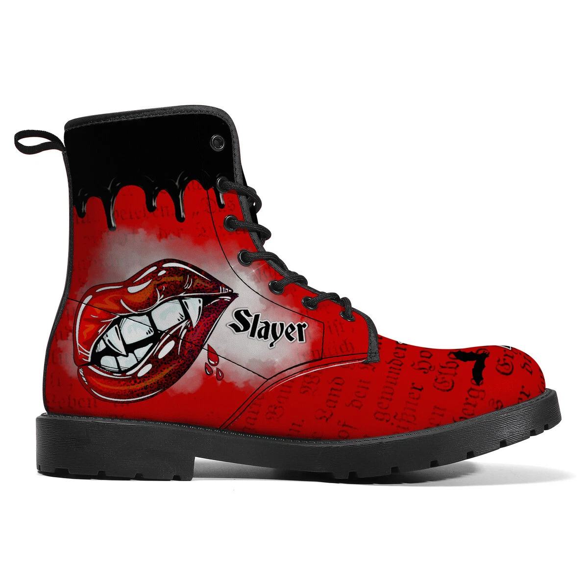 Bite Me Halloween Bat Canvas Boots Winter Gothic Flat Shoes