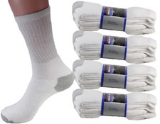 New 3-12 Pairs Mens Sports Athletic Crew Socks Cotton White Hiking Running Work