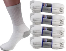 New 3-12 Pairs Mens Sports Athletic Crew Socks Cotton White Hiking Running Work