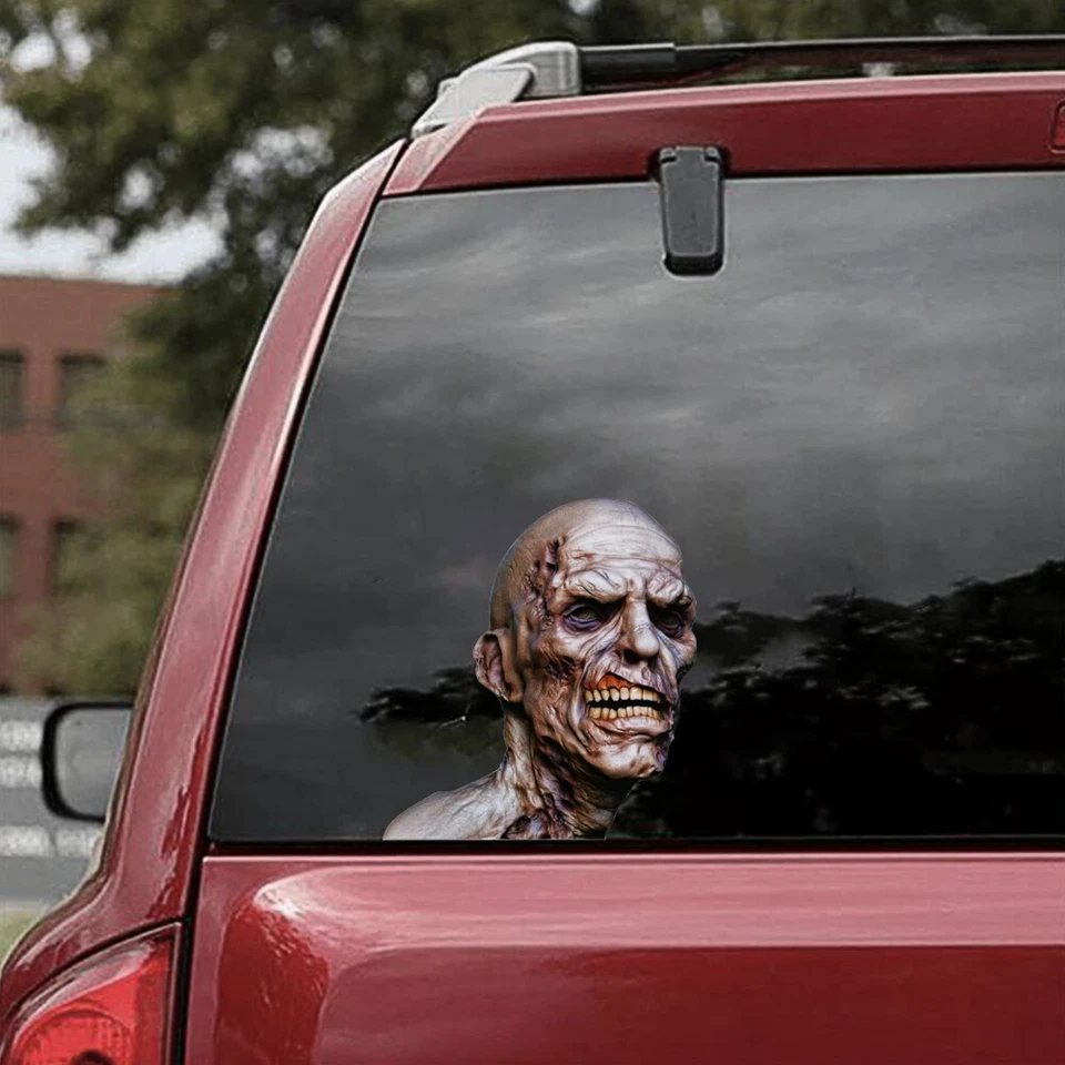 2Pcs Scary Skull Decals Sticker Window Bumper Car Truck SUV Exterior Accessories - Изображение 2 из 4