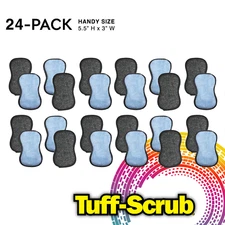 Original Tuff-Scrub 2in1 Microfiber Cleaning Sponge Pads, Highest Quality 24Pads