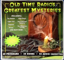 OLD TIME RADIO GREATEST MYSTERIES - 20 AUDIO CASSETTES - 30 HRS - 60 PROGRAMS