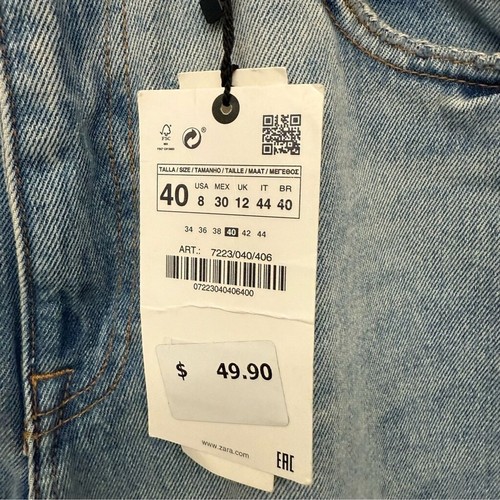 Jeans Zara The 90’s Wide Leg para mujer talla 8 azul claro nuevos con etiquetas - Imagen 2 de 6