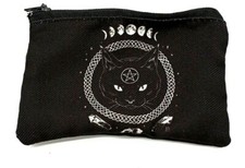 Amazing Pagan Cat Wiccan Purse Coin Zipper Wicca Bag