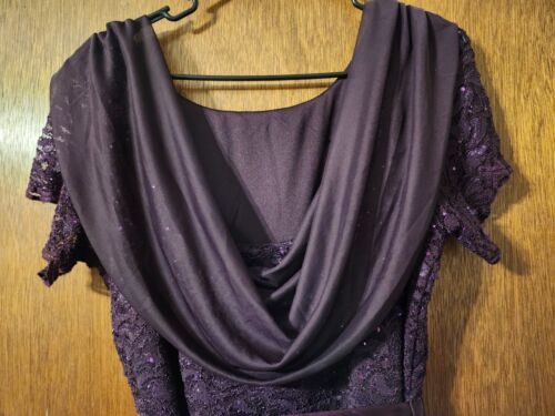 Gorgeous Evening Gown Eggplant Purple Embellished Sparkly Size 18W 2X Onyx Night - Picture 8 of 9