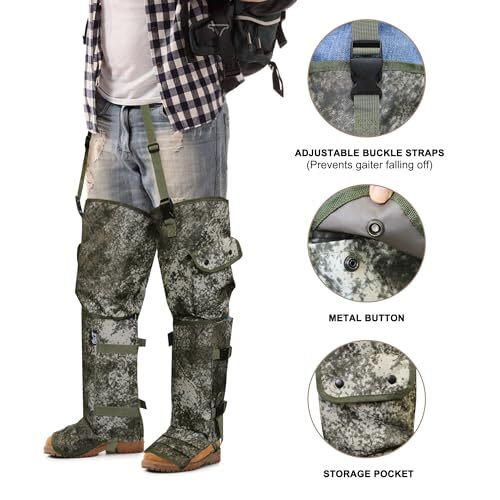 Snake Gaiters, Snake Chaps for Men and Women, Waterproof Snake Camouflage - Picture 7 of 7