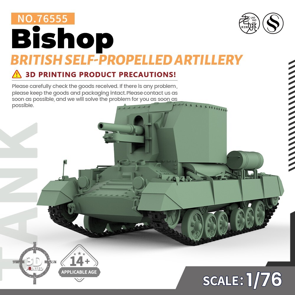 OO Gauge 1/76 Military Model Kit British Bishop Self-Propelled Artillery