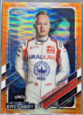 2021 Topps Chrome Formula 1  Nikita Mazepin Orange Wave Refractor /25 #175 RC