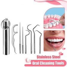Dental Kit Toothpick Set Metal Stainless Steel Oral Tooth Cleaning with Storage
