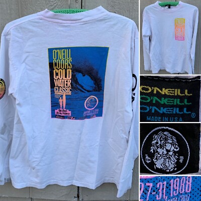 vintage ONeill Coors Cold Water Classic 1988 surf long sleeve t- shirt 80s 1980s