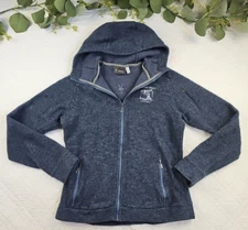 Ibex Women's Blue Full Zip Hooded Jacket Size M Merino Wool Hot Springs Colorado