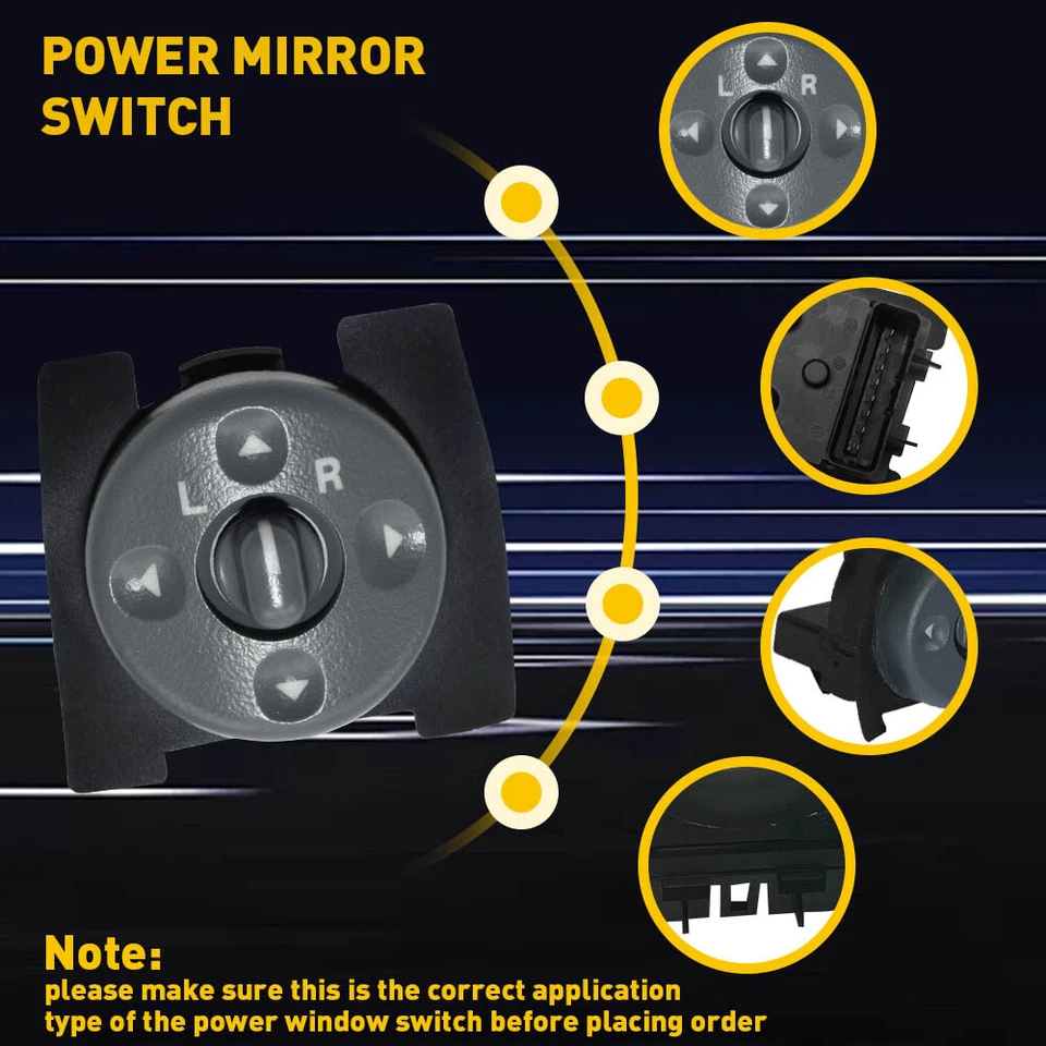 Nuevo interruptor de control de espejo retrovisor eléctrico lado del conductor para Chevy Gmc Tahoe Astro C/K 901000 Foto 3 de 4
