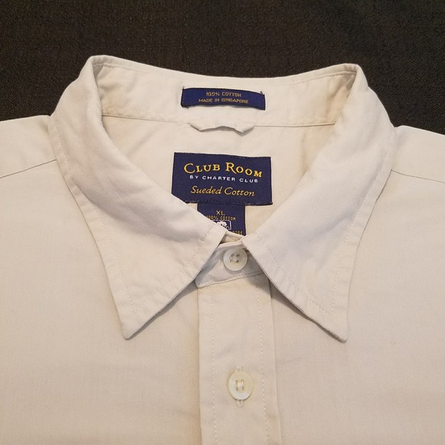 Club Room Charter Club Mens Shirt Size XL Sueded Cotton Button Up Long