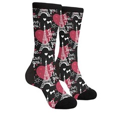 Unisex Novelty Sock Crazy Crew Casual Dress Socks One Size Red Heart Tower