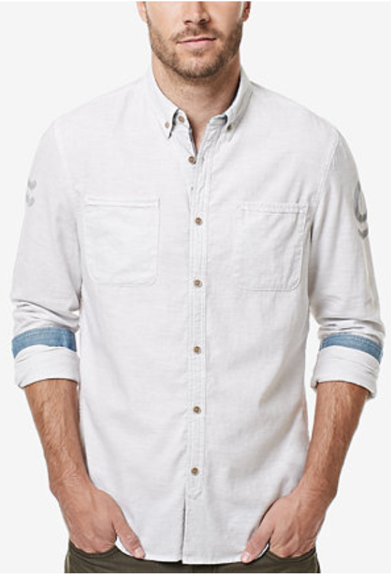 Мужская рубашка Buffalo David Bitton Sihuliat , цвет Хизер Уайт, размер M, средняя цена 69 долларов.