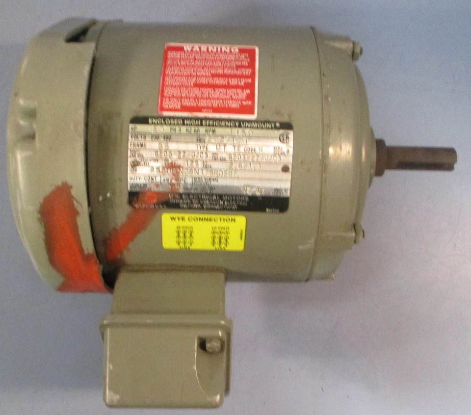 US Electrical Motors A580BN08N175R028F High Efficiency Motor 0.50HP 5/8" Shaft - Image 2 of 4