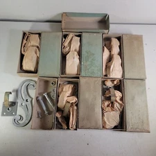 VINTAGE NOS STANLEY BLIND HOLD BACKS 1686-1/2 K LOT OF 6 PAIRS CADMIUM PLATED B2