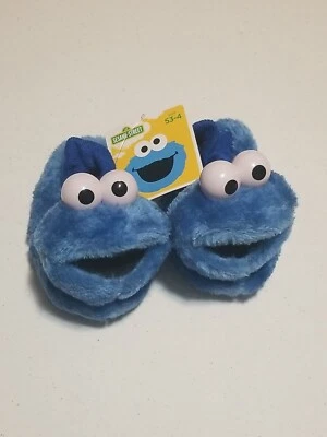 NEW: Sesame Street Cookie Monster Plush 3D Sock Top Slippers: Child Size 3-4