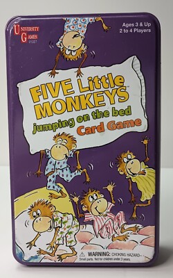 Five Little Monkeys Jumping on the Bed Card Game Empty Tin Only