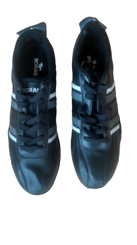 Sneaker Boras Gr. 46 NEU schwarz weiß Streifen gestreift Schuhe tip Schnürsenkel