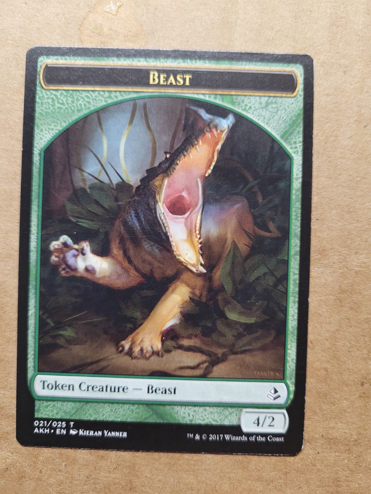 MTG Magic Token - Beast (021/025) Amonkhet AKH 21 LP BULK DISCOUNT MUST BUY 2+!