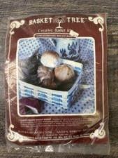 BASKET TREE CREATIVE KITS Checkered Biscuit Basket WEAVE Crooked River 9"x9"x3"