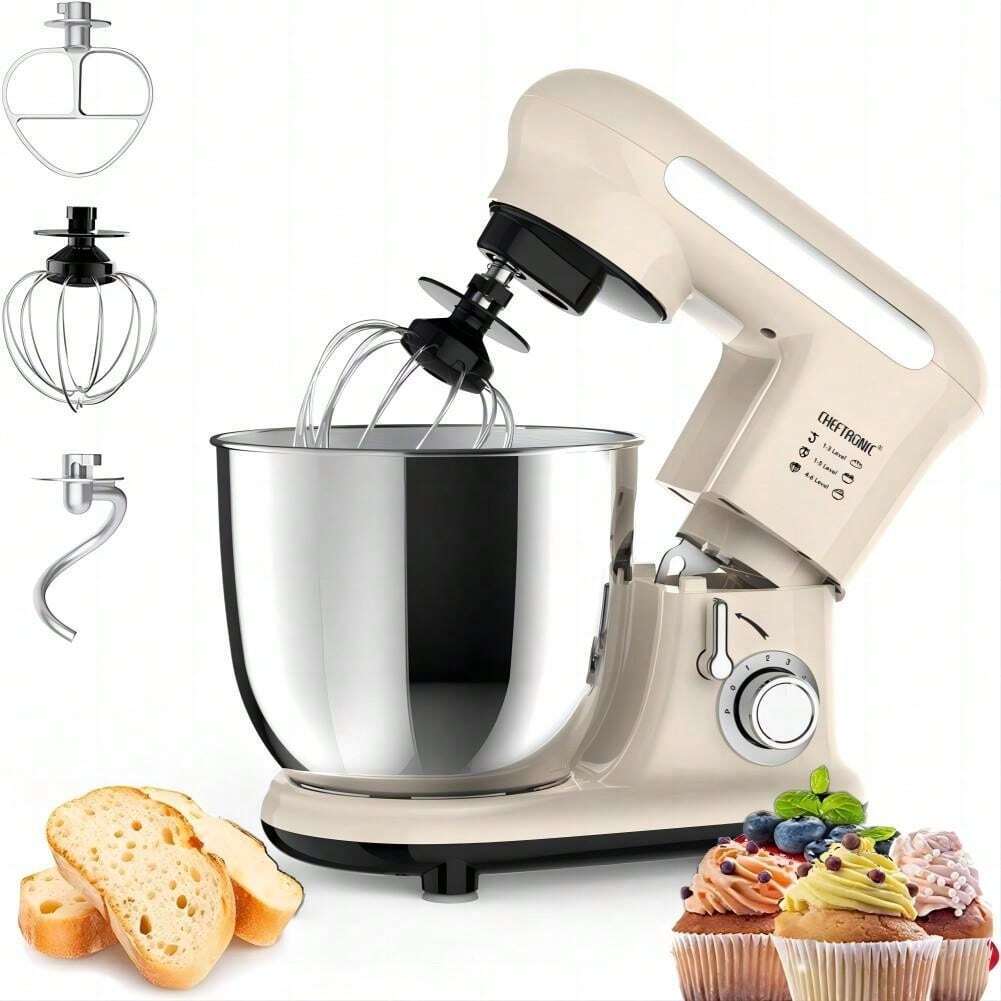CHEFTRONIC Stand Mixer, , 3.8 Qt Tilt-Head Electric Household - 300W 6+P Speed CHEFTRONIC Stand Mixer, , 3.8 Qt Tilt-Head Electric Household - 300W 6+P Speed