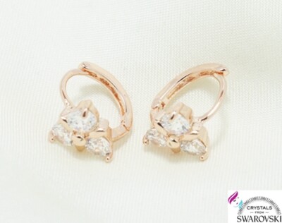 Orecchini a Cerchio Oro Giallo Pl con Cristalli Swarovski