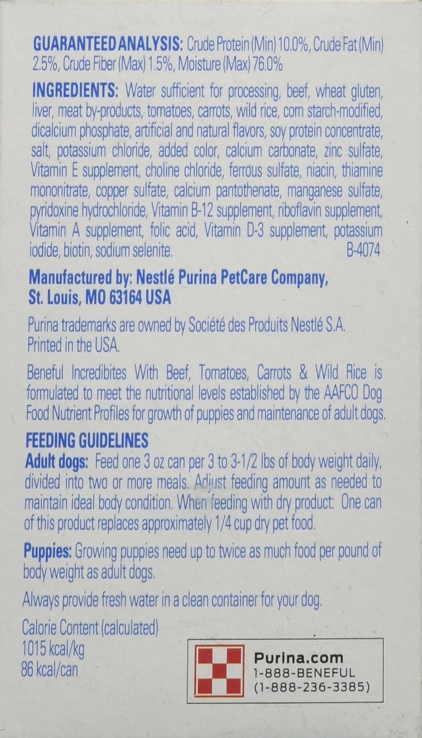 Purina beneful incredibites for small dogs 3 oz cans 3 pack