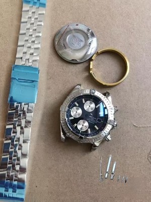 DIY Watch Part Kit for 7750 movement Avenger 44mm Watch SS Case+Dial+Hands+Strap