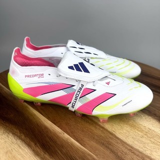 adidas elite Predator Football Boots White Pink Yellow Moulded Studs Size 8.5