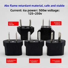 US to EU Plug Adapter 2-Pin 6A 500W EU to US Converter Travel Wall Outlet