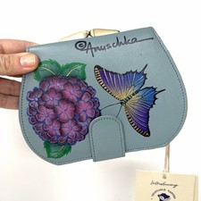 Anuschka  PRETTY GARDEN  Painted Leather Trif...