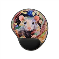 Whimsical Rat mousepad, Gaming Mat With Wrist Rest, Ergonomic Frog Pad