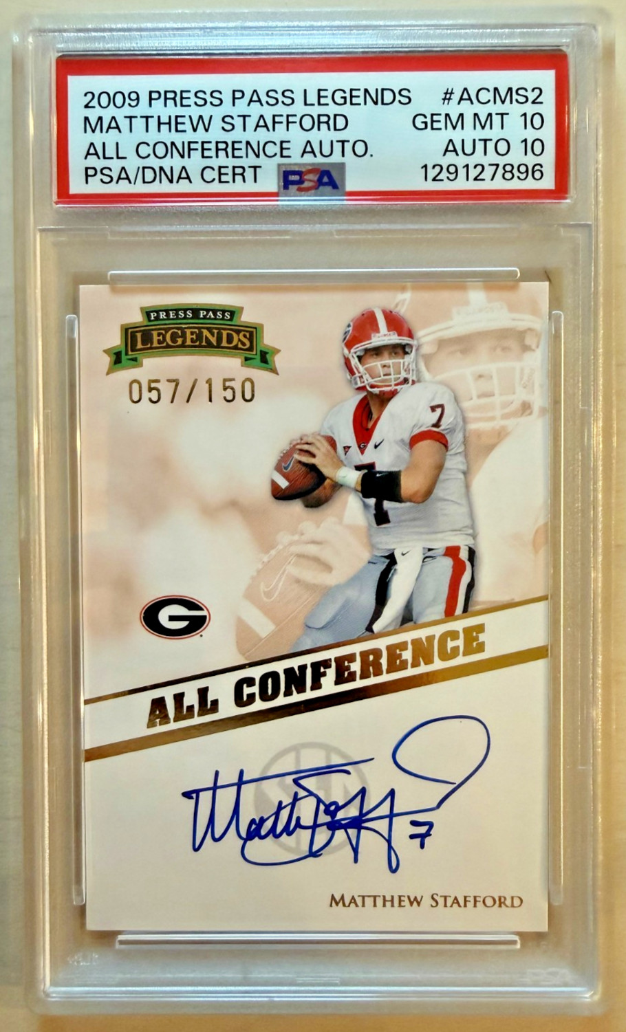 Matthew Stafford Press Pass Power Picks Autographs #PPMS2 Base