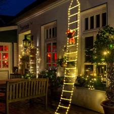 LED Santa Claus Climbing Ladder Christmas Lights USB 8 Modes 3M