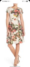 Adrianna Papell Floral Brocade Matelasse Dress Size 12