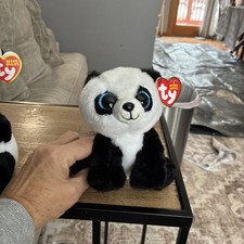 NEW TY Beanie Baby 6” BABOO the Panda Glitter Eyes Stuffed Animal Plush
