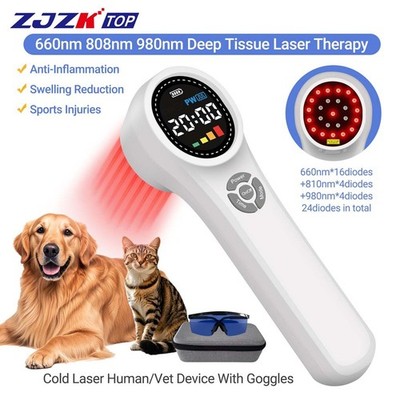 1760mW Laser Therapy LLLT Handheld 660/810/980nm for Fast Pain Relief & Healing