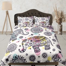 Elephant Bohemian Blanket Throw Decor Gift Soft Cozy Home Art Animal