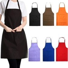 Solid Cooking Apron With Pocket Kitchen Chef Cleaning Restaurant Waitress Apron