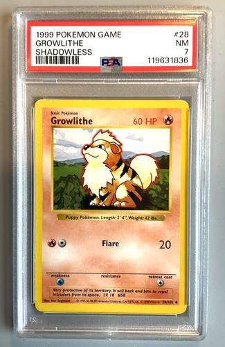 Growlithe (Shadowless) graded PSA 7 for sale on eBay