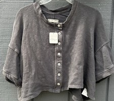 We The Free Flashback Cardi Tee Grey Sz S NWT...