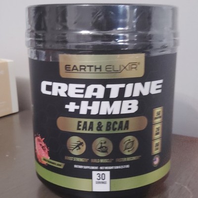 Earth Elixir Creatine Powder + HMB EAA BCAA 30 Servings 2.2 lb